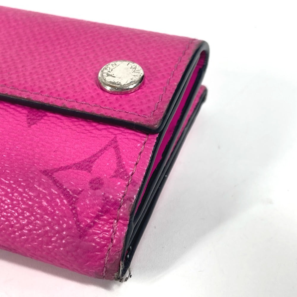 LOUIS VUITTON Trifold wallet M30773 Taiga Leather, Monogram Canvas pink Taigalama Discovery compact wallet