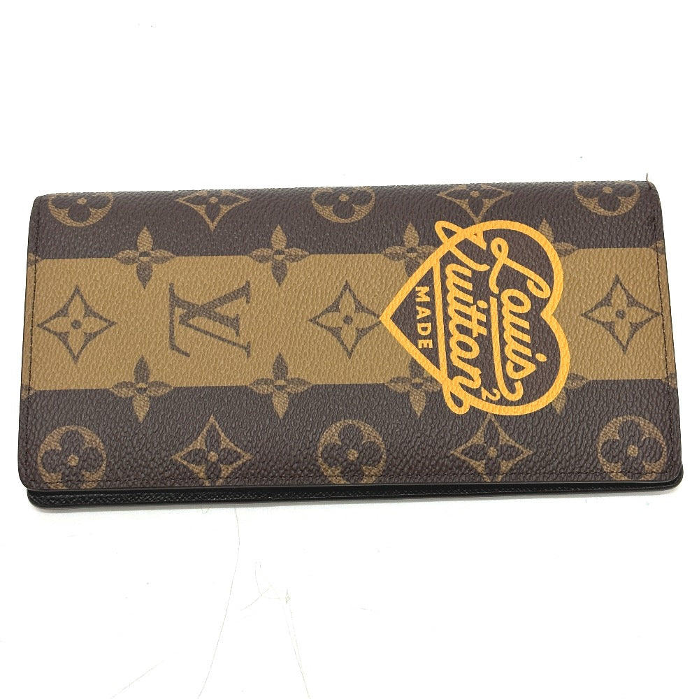 LOUIS VUITTON Long Wallet Purse M81008 Monogram canvas Brown Monogram NIGO collaboration Portefeuille Brazza mens Used Authentic
