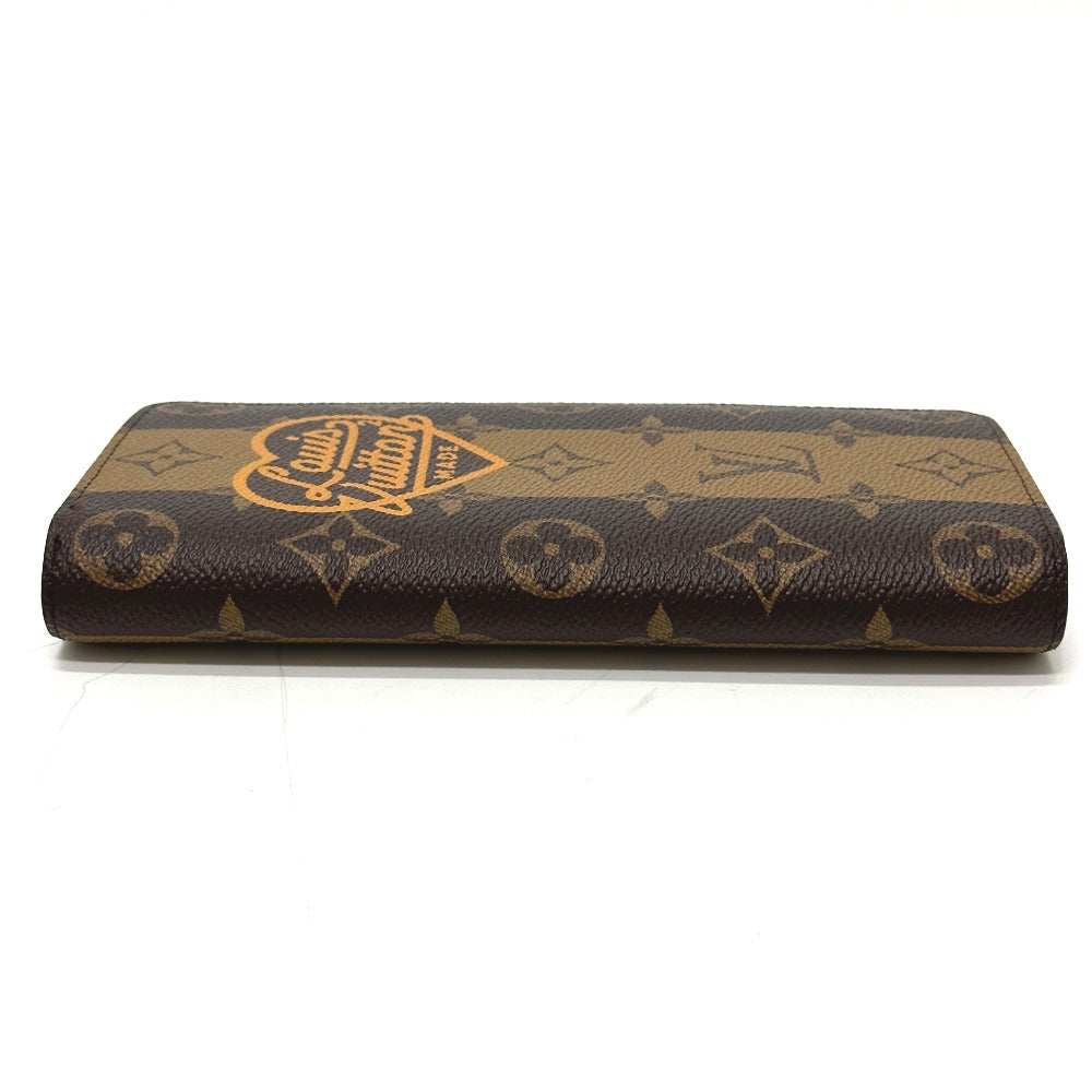 LOUIS VUITTON Long Wallet Purse M81008 Monogram canvas Brown Monogram NIGO collaboration Portefeuille Brazza mens Used Authentic