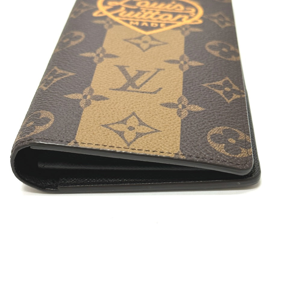 LOUIS VUITTON Long Wallet Purse M81008 Monogram canvas Brown Monogram NIGO collaboration Portefeuille Brazza mens Used Authentic