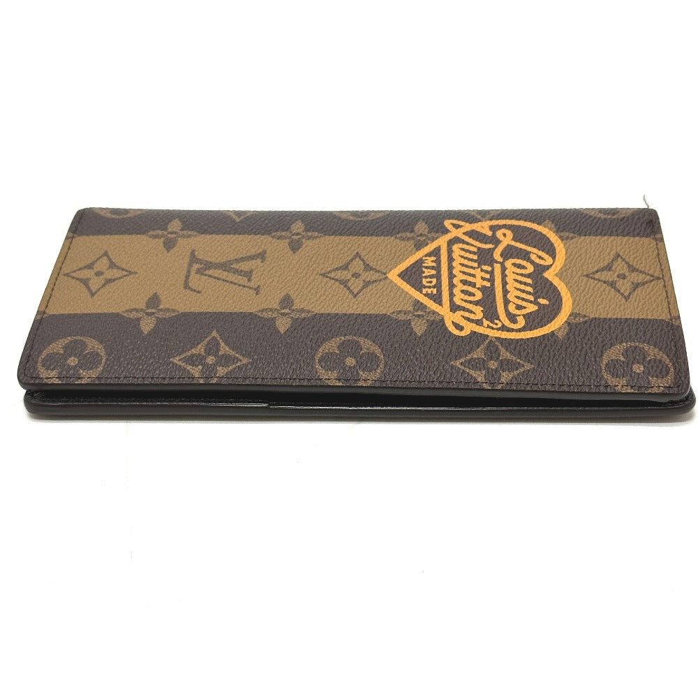 LOUIS VUITTON Long Wallet Purse M81008 Monogram canvas Brown Monogram NIGO collaboration Portefeuille Brazza mens Used Authentic