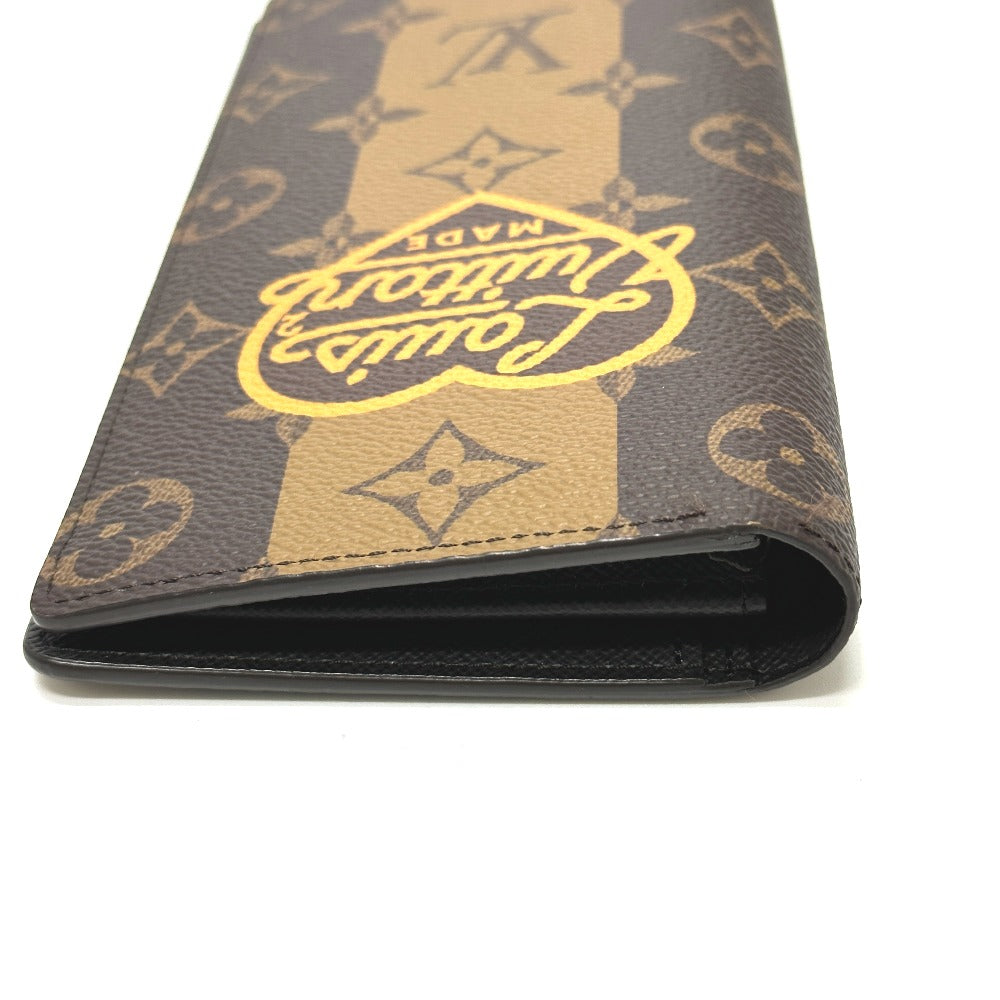 LOUIS VUITTON Long Wallet Purse M81008 Monogram canvas Brown Monogram NIGO collaboration Portefeuille Brazza mens Used Authentic