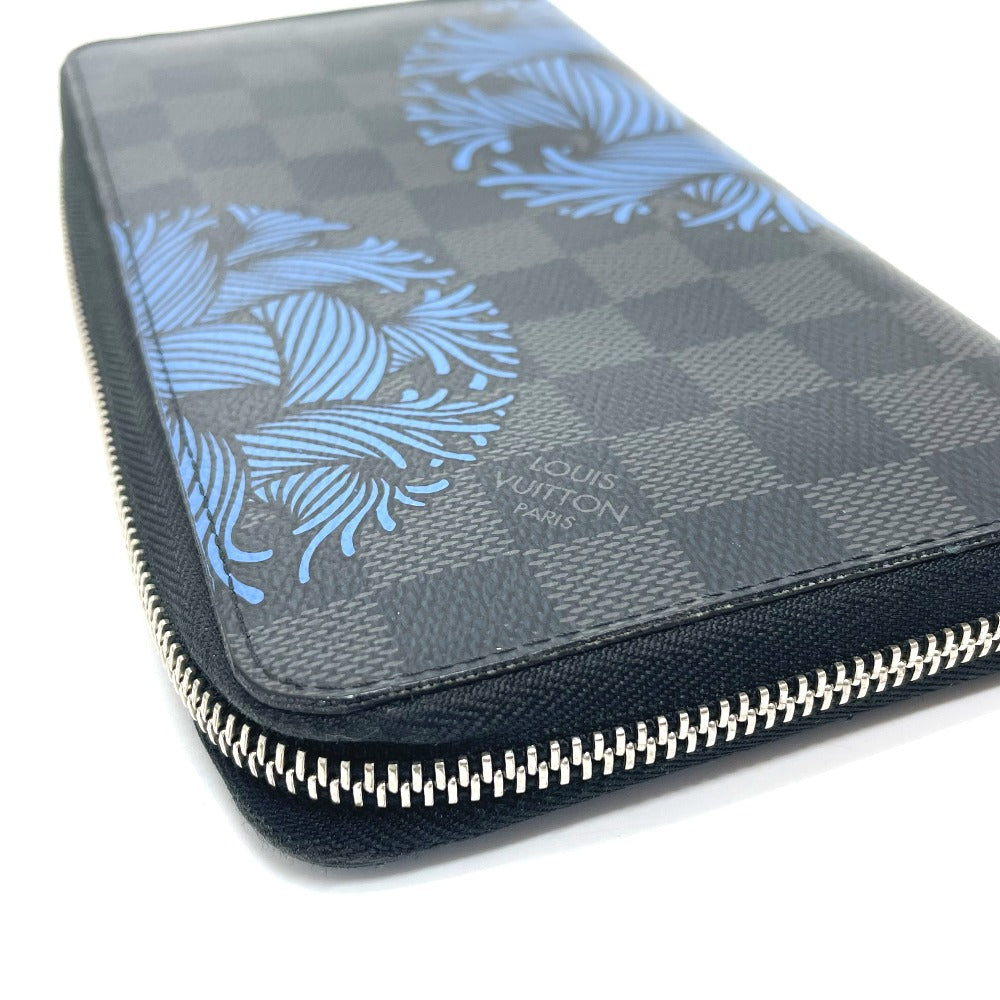 LOUIS VUITTON Long Wallet Purse N41683 Damier Grafitto Canvas Black x blue Damier Grafitte Christopher nemes mens Used Authentic