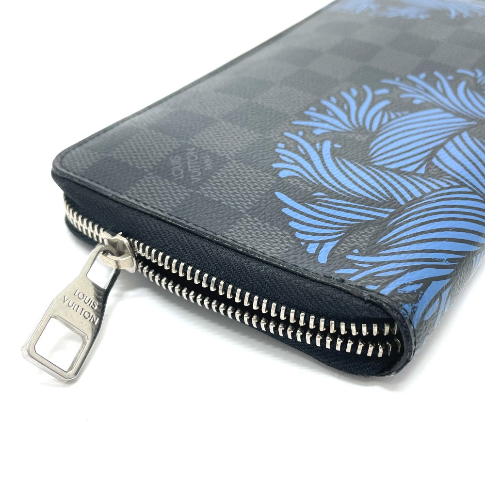 LOUIS VUITTON Long Wallet Purse N41683 Damier Grafitto Canvas Black x blue Damier Grafitte Christopher nemes mens Used Authentic