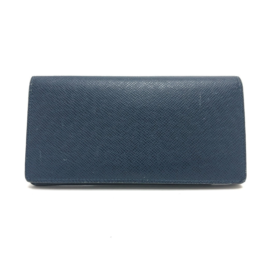 LOUIS VUITTON Long Wallet Purse M64010 Taiga Leather blue Taiga Stripe Portefeuille Brother