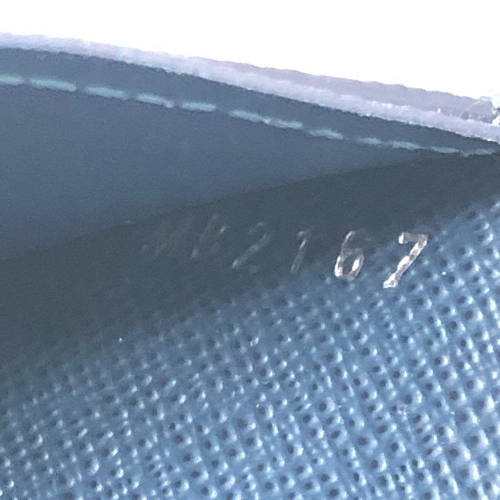 LOUIS VUITTON Long Wallet Purse M64010 Taiga Leather blue Taiga Stripe Portefeuille Brother