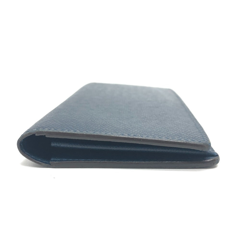 LOUIS VUITTON Long Wallet Purse M64010 Taiga Leather blue Taiga Stripe Portefeuille Brother