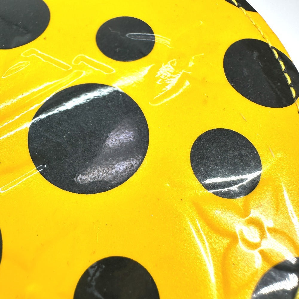 LOUIS VUITTON Coin case M91569 Patent leather yellow Vernis Yayoi Kusama collaboration Porto Monet Chapeau
