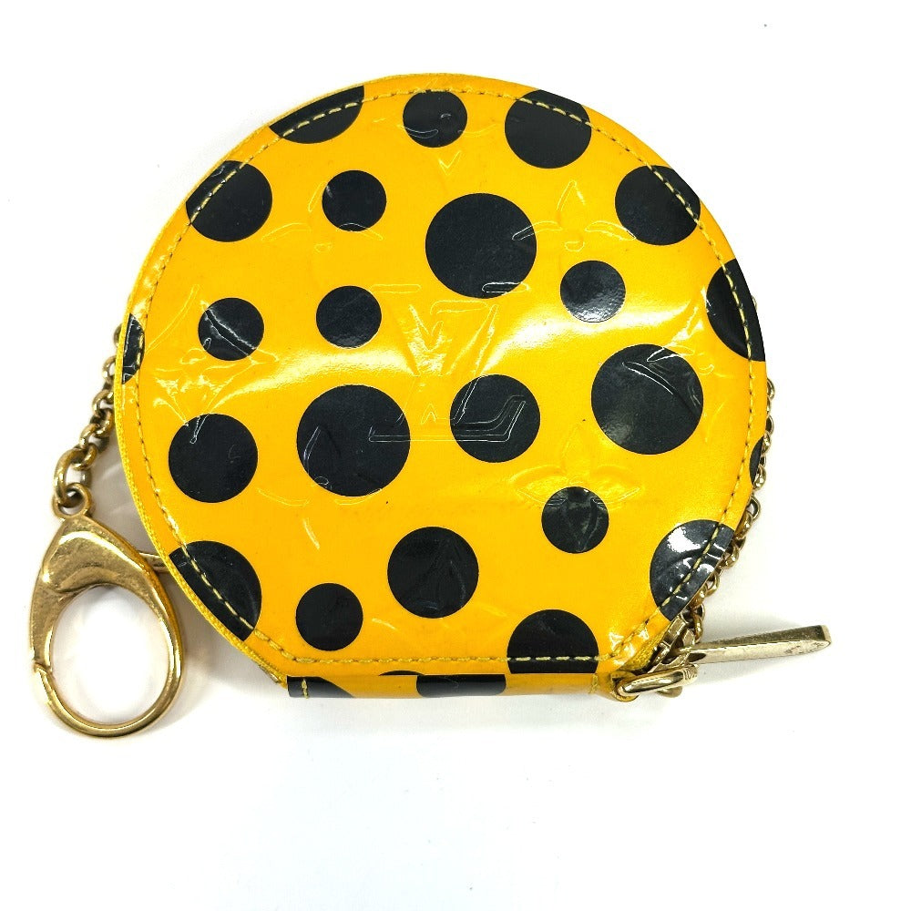 LOUIS VUITTON Coin case M91569 Patent leather yellow Vernis Yayoi Kusama collaboration Porto Monet Chapeau