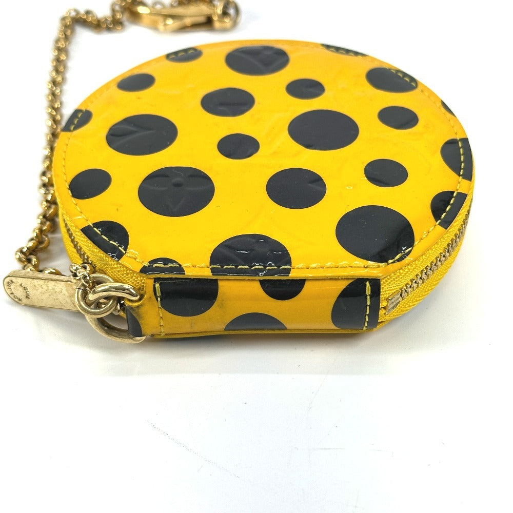 LOUIS VUITTON Coin case M91569 Patent leather yellow Vernis Yayoi Kusama collaboration Porto Monet Chapeau