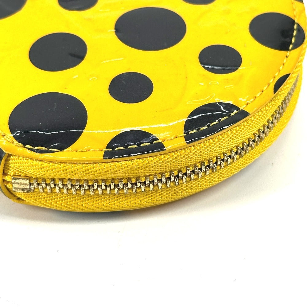 LOUIS VUITTON Coin case M91569 Patent leather yellow Vernis Yayoi Kusama collaboration Porto Monet Chapeau