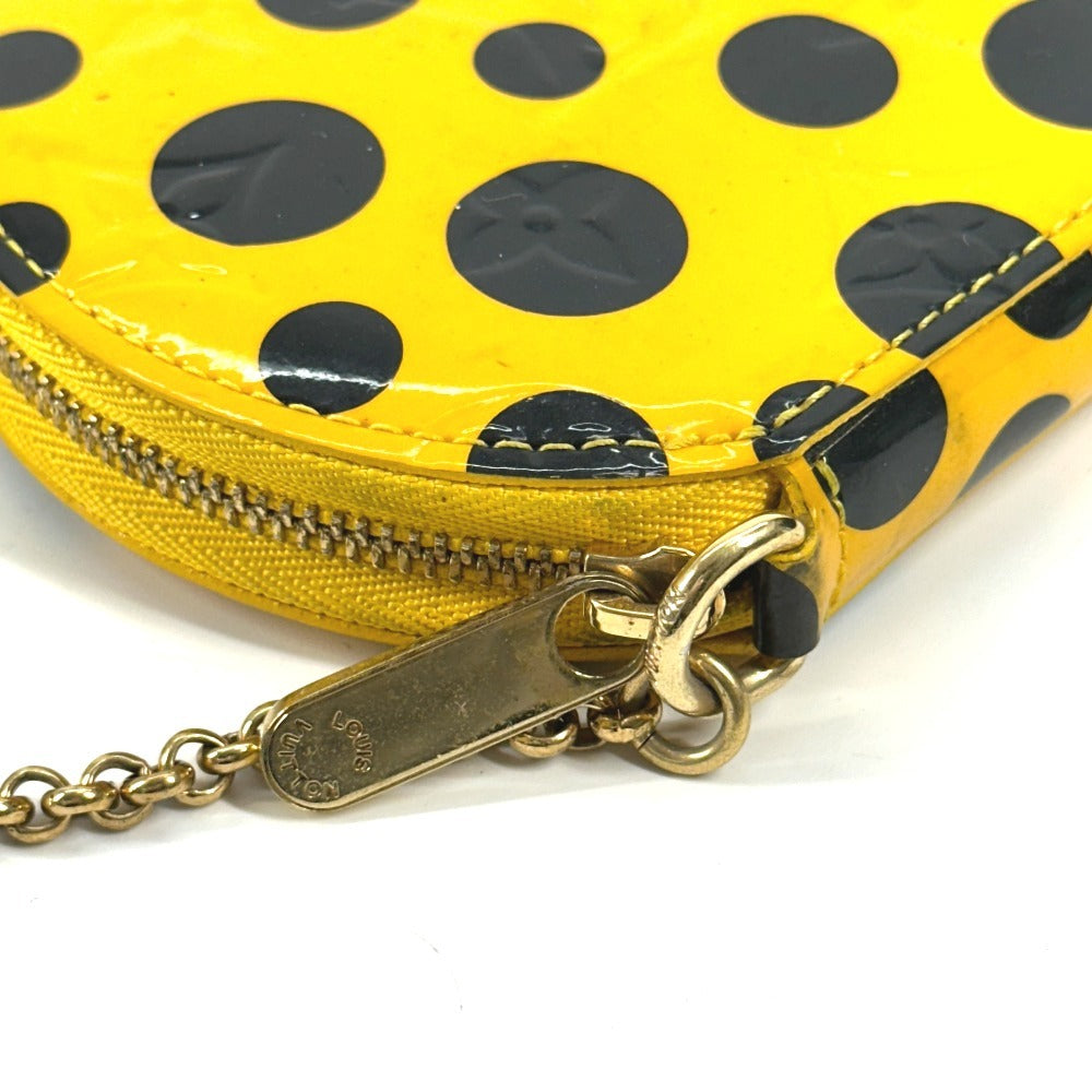 LOUIS VUITTON Coin case M91569 Patent leather yellow Vernis Yayoi Kusama collaboration Porto Monet Chapeau