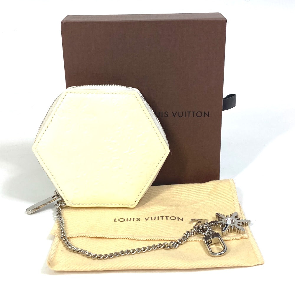 LOUIS VUITTON Coin case M58219 Patent leather white Vernis Porto Monefrocon
