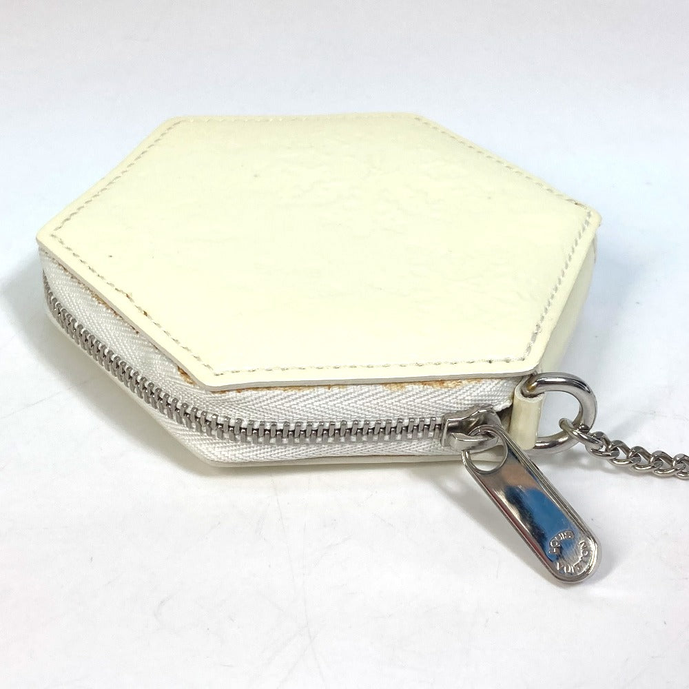 LOUIS VUITTON Coin case M58219 Patent leather white Vernis Porto Monefrocon
