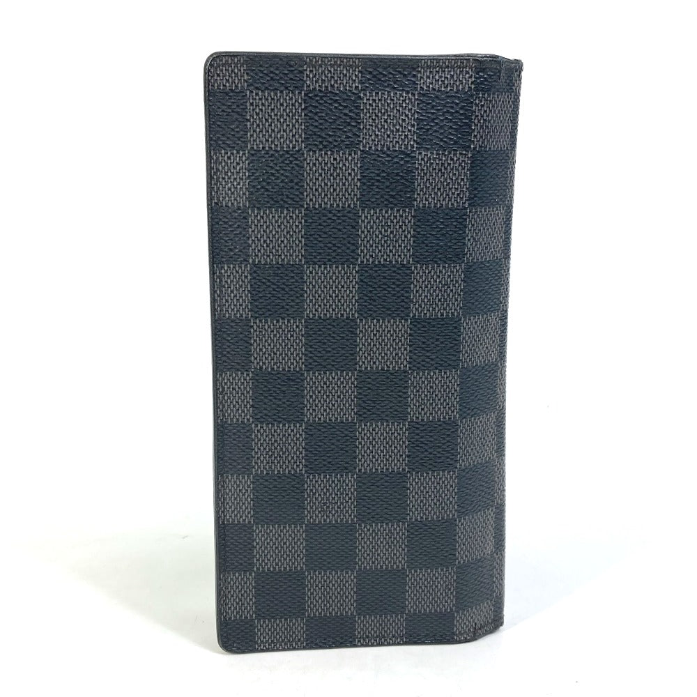 LOUIS VUITTON Long Wallet Purse N62655 Damier Grafitto Canvas black Damier Grafitte Portefeuille Brazza mens Used Authentic