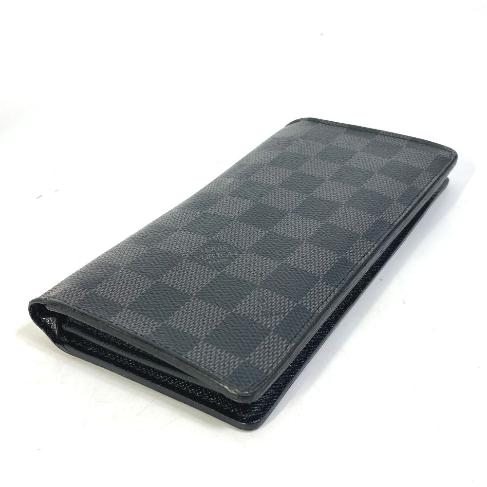LOUIS VUITTON Long Wallet Purse N62655 Damier Grafitto Canvas black Damier Grafitte Portefeuille Brazza mens Used Authentic