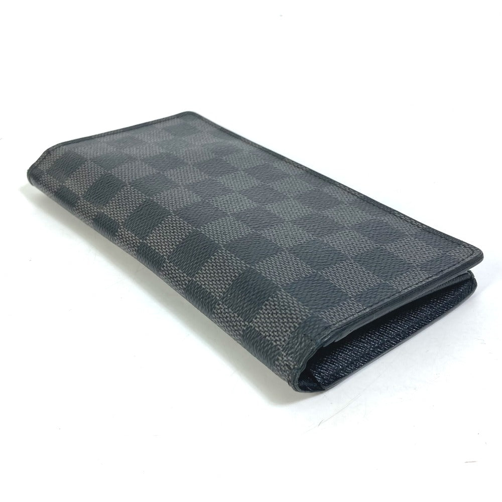 LOUIS VUITTON Long Wallet Purse N62655 Damier Grafitto Canvas black Damier Grafitte Portefeuille Brazza mens Used Authentic