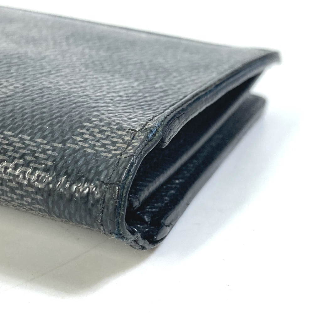 LOUIS VUITTON Long Wallet Purse N62655 Damier Grafitto Canvas black Damier Grafitte Portefeuille Brazza mens Used Authentic