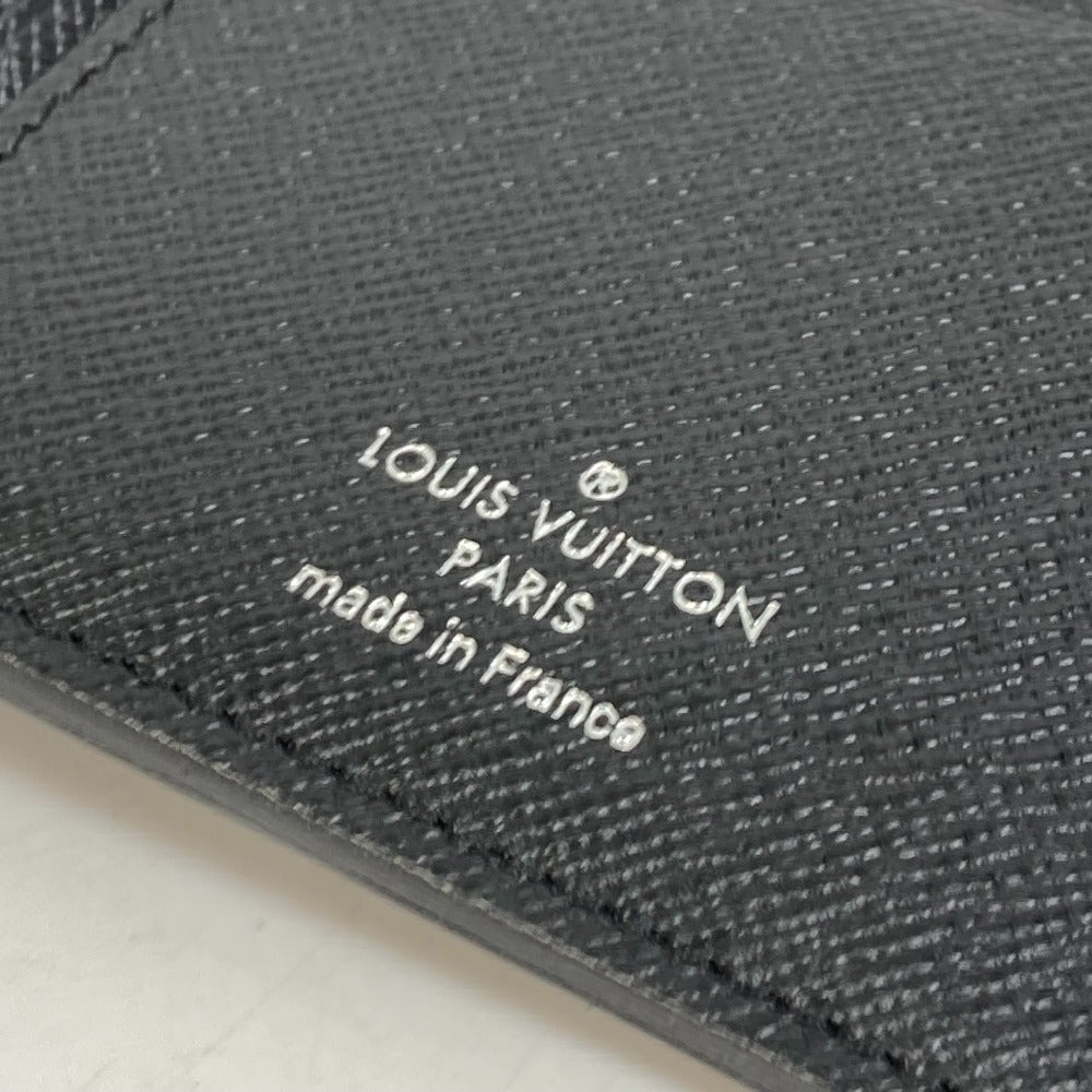 LOUIS VUITTON Long Wallet Purse N62655 Damier Grafitto Canvas black Damier Grafitte Portefeuille Brazza mens Used Authentic