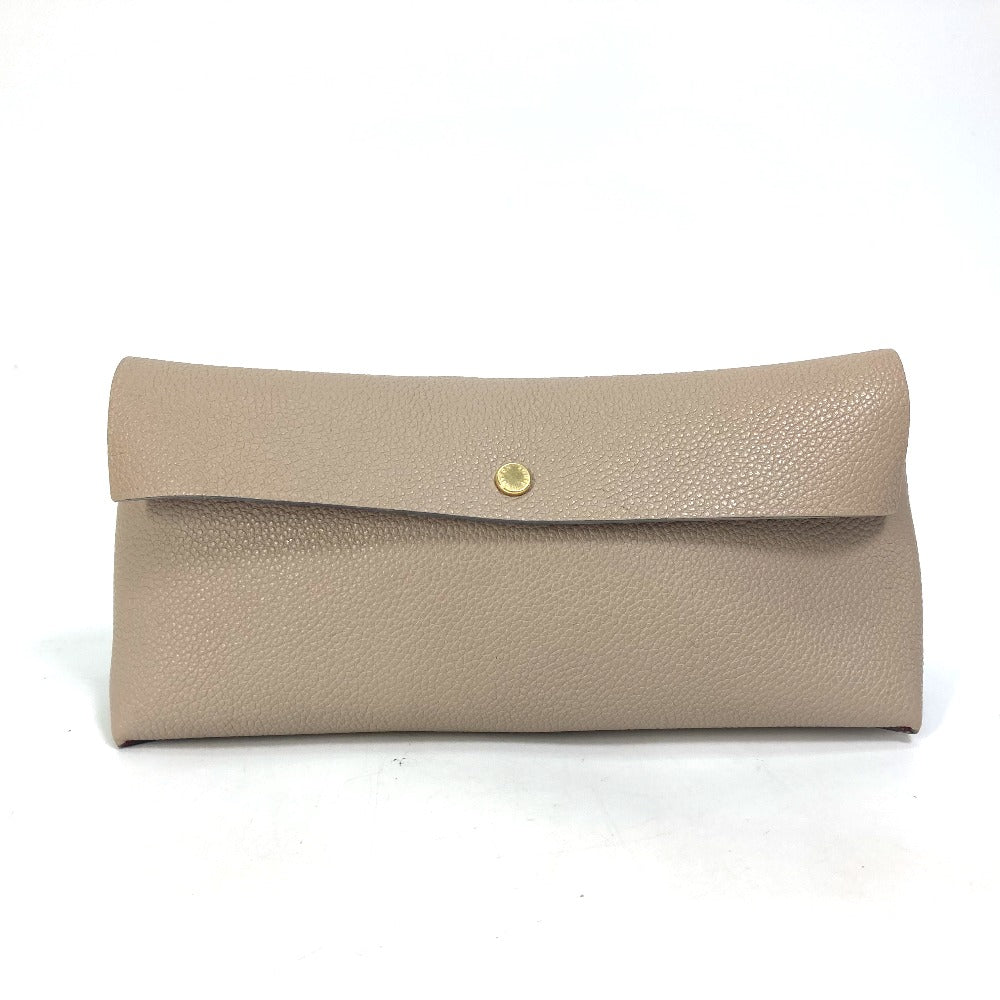 LOUIS VUITTON Pouch M61477 leather beige pouch with flap Pochette Rivet GM