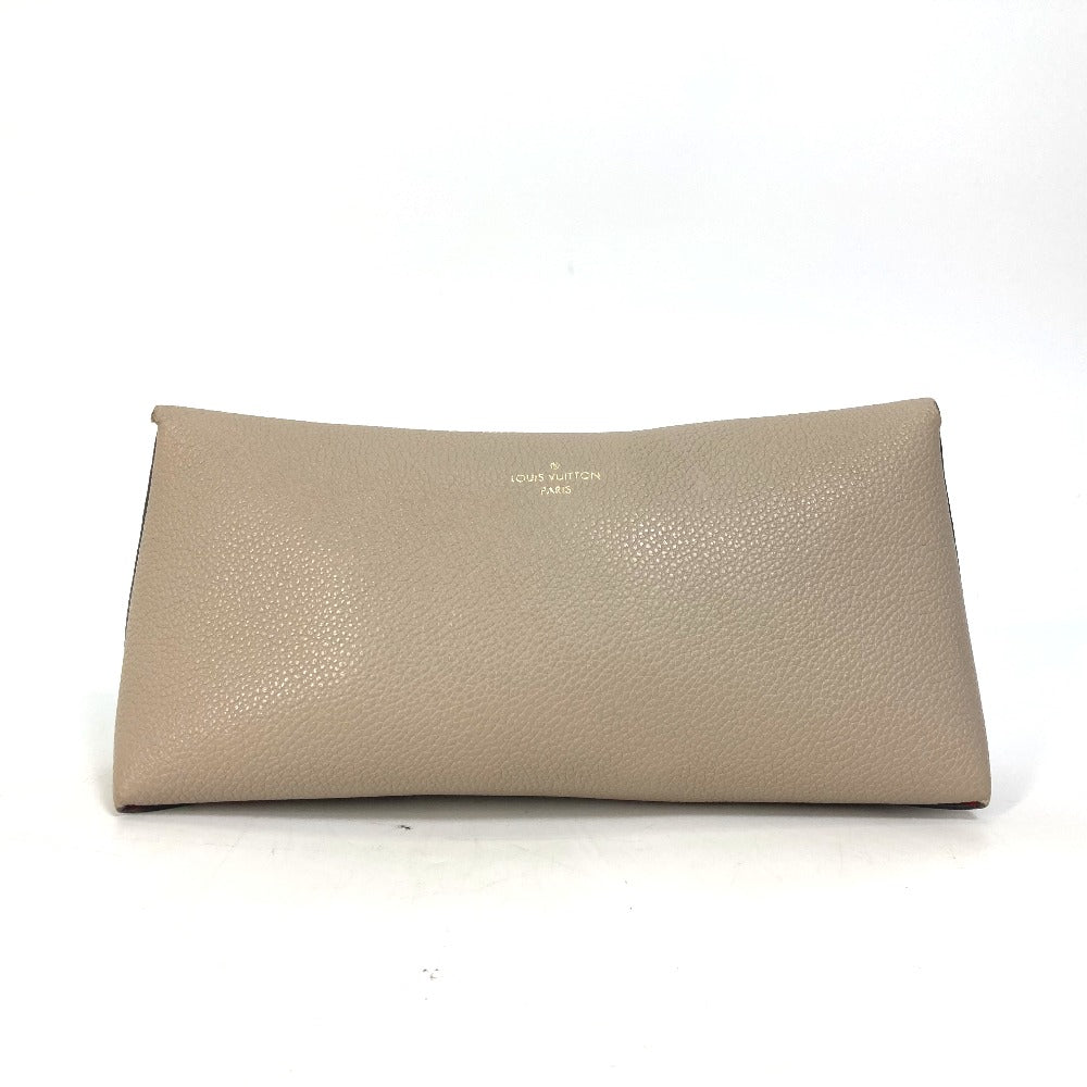 LOUIS VUITTON Pouch M61477 leather beige pouch with flap Pochette Rivet GM