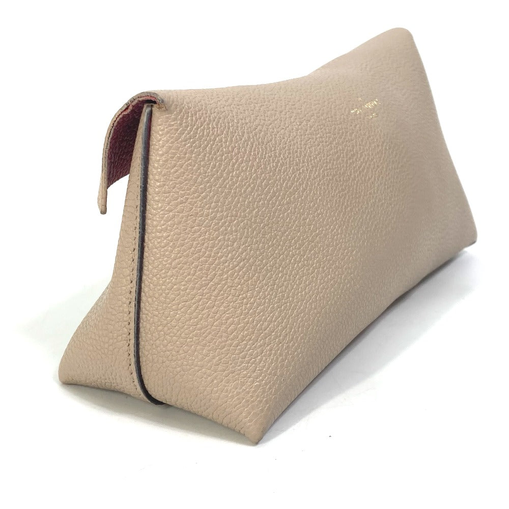 LOUIS VUITTON Pouch M61477 leather beige pouch with flap Pochette Rivet GM