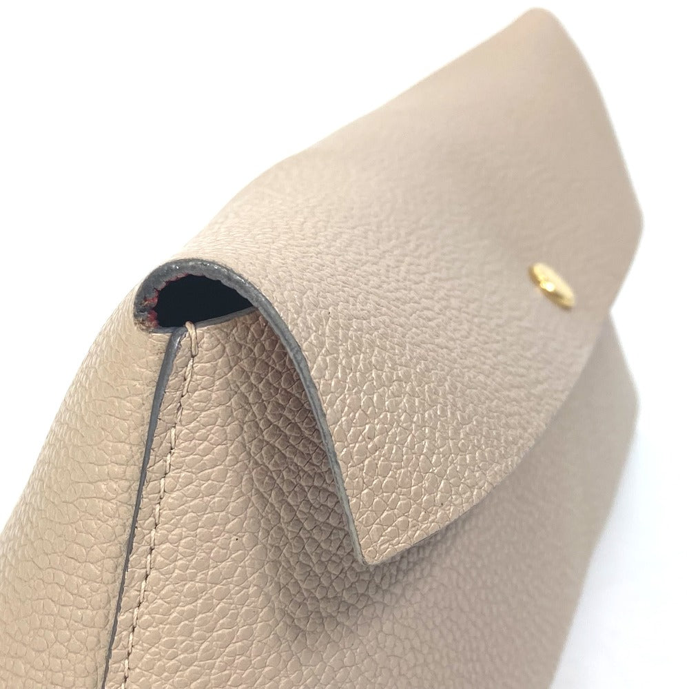 LOUIS VUITTON Pouch M61477 leather beige pouch with flap Pochette Rivet GM