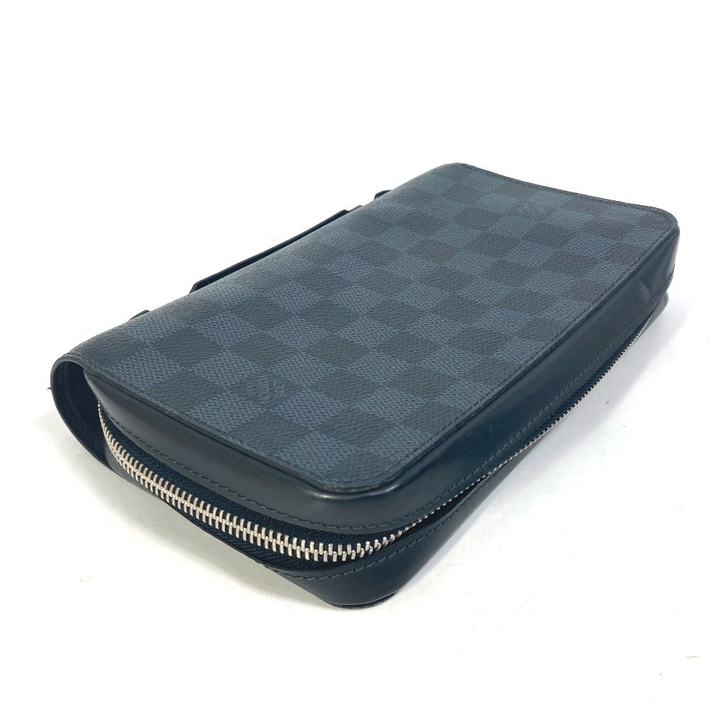LOUIS VUITTON Long Wallet Purse N41590 Damier Cobalt Canvas Navy Damier Cobalt Zippy XL mens Used Authentic
