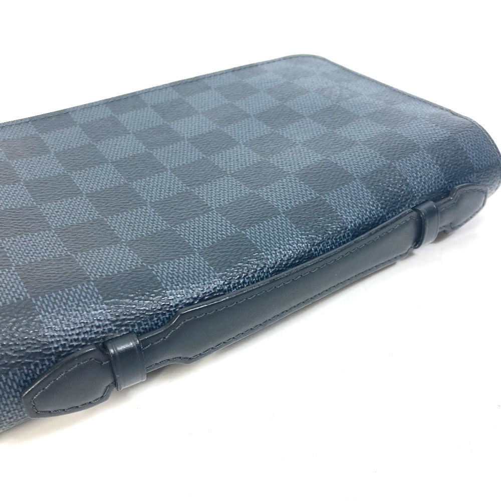 LOUIS VUITTON Long Wallet Purse N41590 Damier Cobalt Canvas Navy Damier Cobalt Zippy XL mens Used Authentic