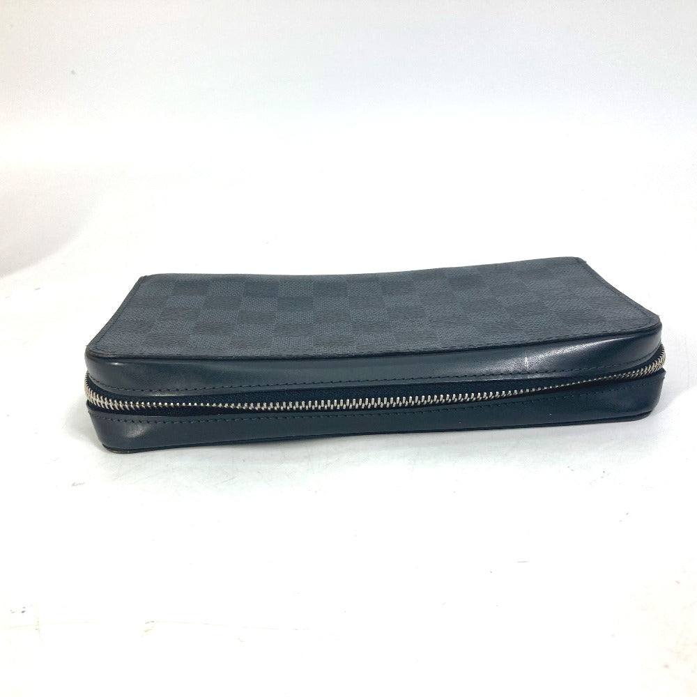 LOUIS VUITTON Long Wallet Purse N41590 Damier Cobalt Canvas Navy Damier Cobalt Zippy XL mens Used Authentic