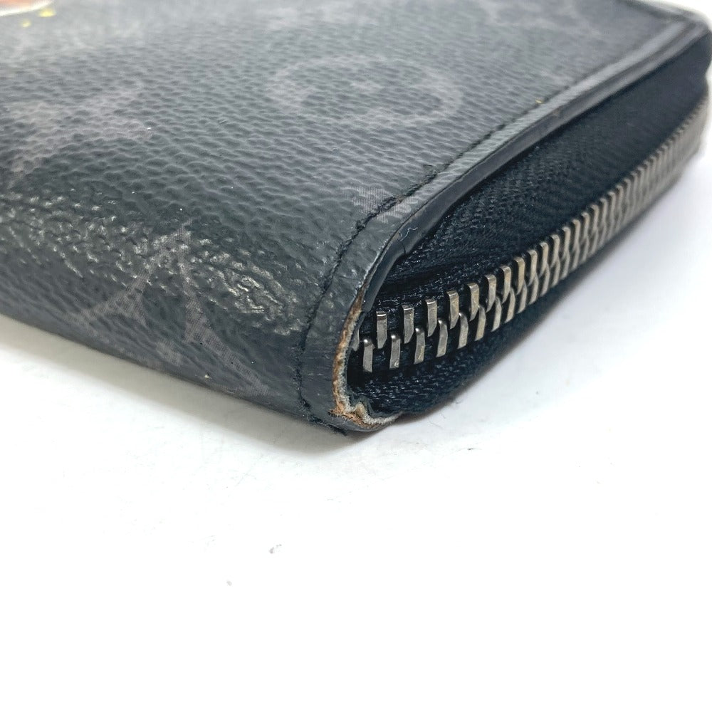 LOUIS VUITTON Long Wallet Purse M80994 Monogram Eclipse Canvas black Monogram Eclipse Zippy Dragonne mens Used Authentic