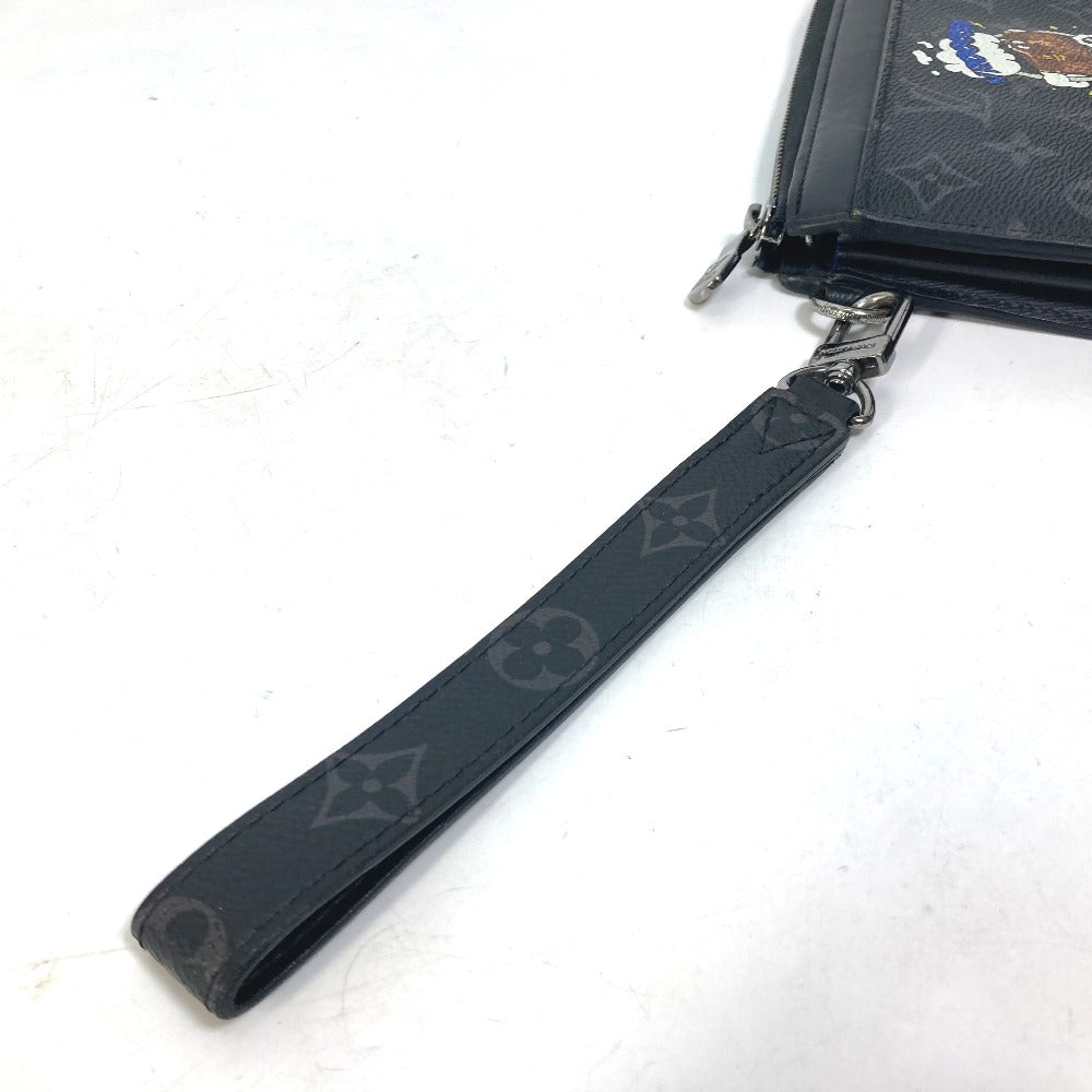 LOUIS VUITTON Long Wallet Purse M80994 Monogram Eclipse Canvas black Monogram Eclipse Zippy Dragonne mens Used Authentic