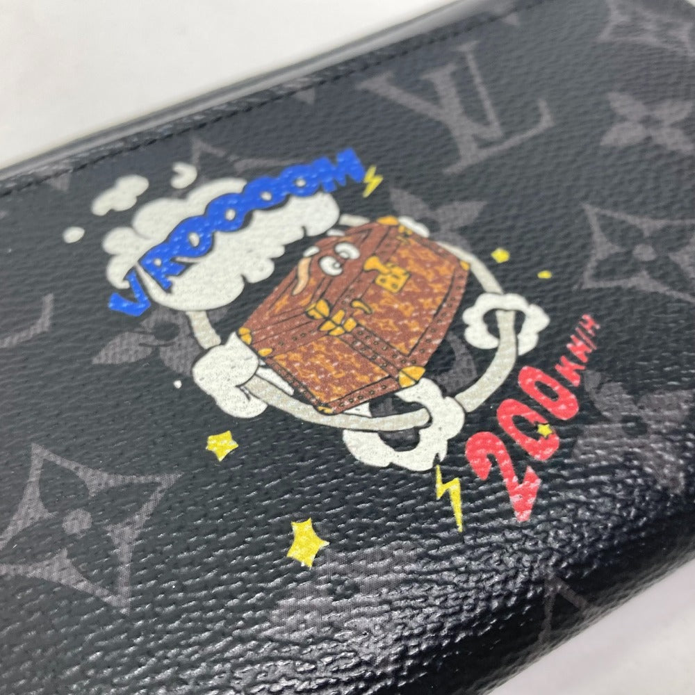 LOUIS VUITTON Long Wallet Purse M80994 Monogram Eclipse Canvas black Monogram Eclipse Zippy Dragonne mens Used Authentic