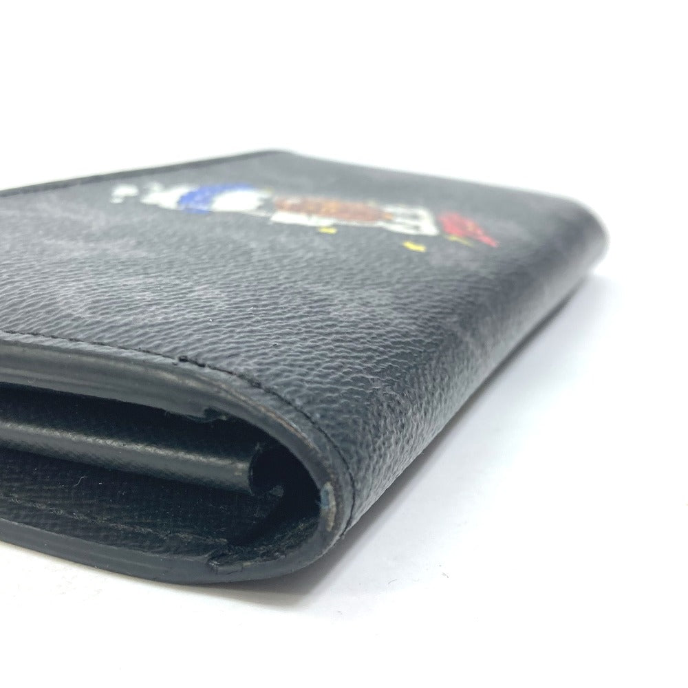 LOUIS VUITTON Long Wallet Purse M80994 Monogram Eclipse Canvas black Monogram Eclipse Zippy Dragonne mens Used Authentic