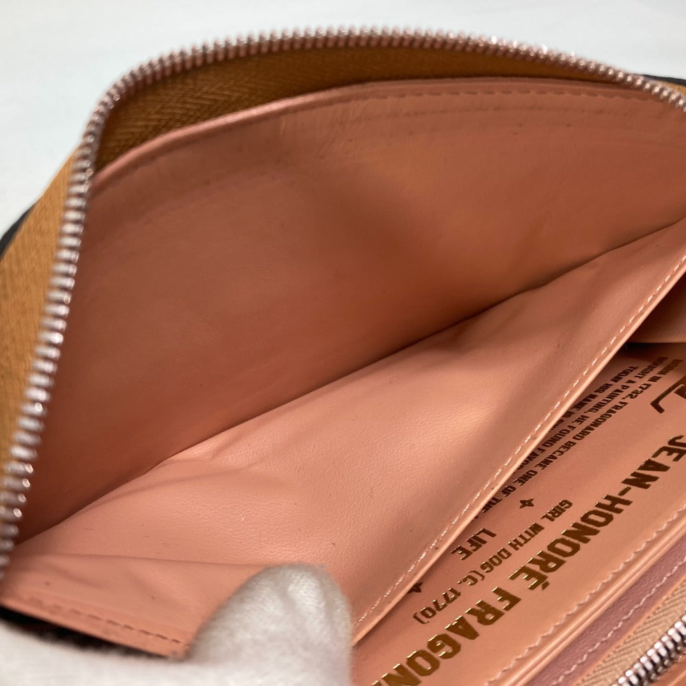 LOUIS VUITTON Long Wallet Purse M64605 leather pink Monogram Celty Masters Collection Zippy wallet Women Used Authentic