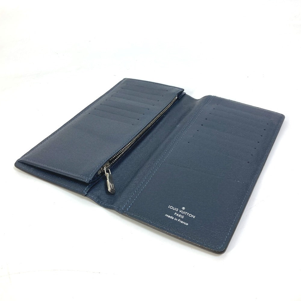 LOUIS VUITTON Long Wallet Purse M30713 Taiga Leather Navy Taiga V Portefeuille Blaza NM