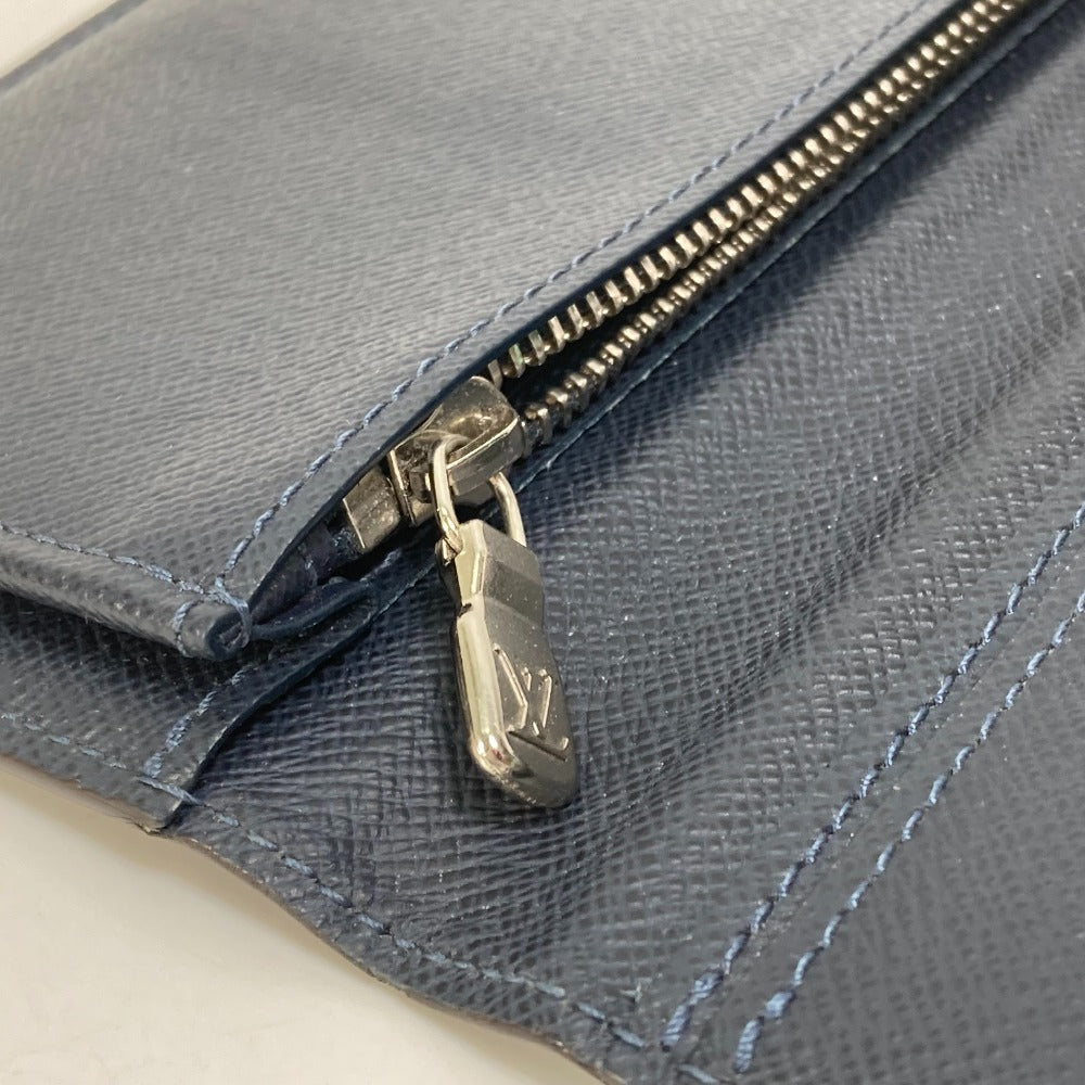 LOUIS VUITTON Long Wallet Purse M30713 Taiga Leather Navy Taiga V Portefeuille Blaza NM