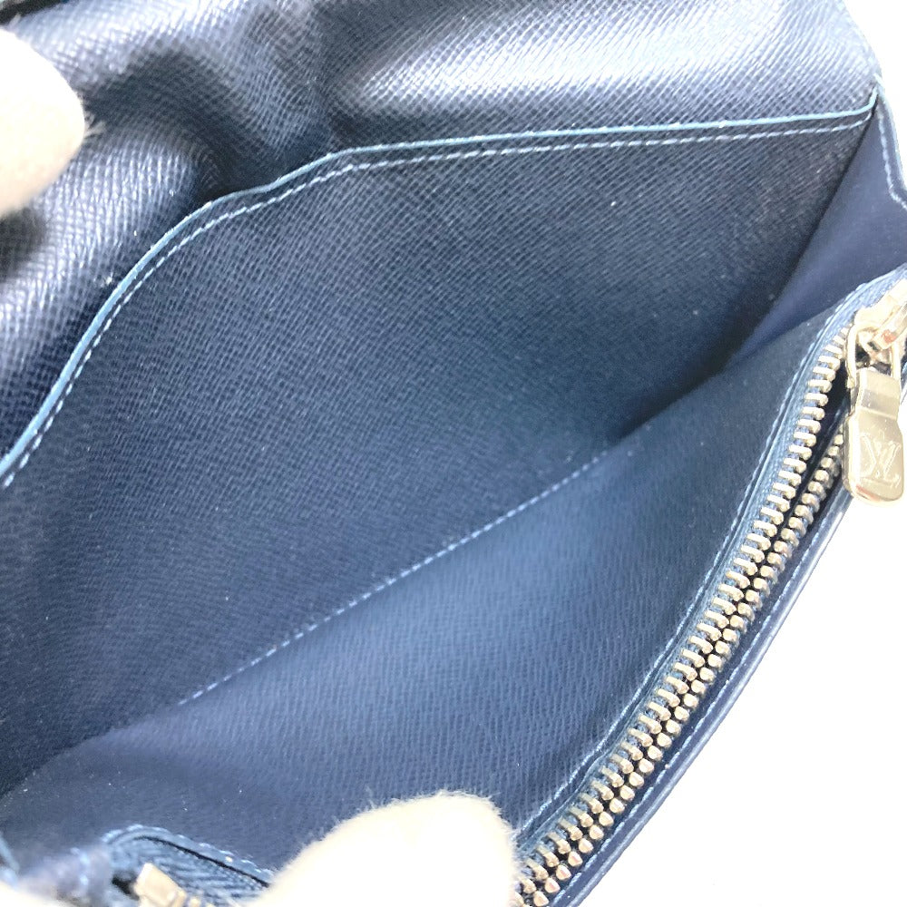 LOUIS VUITTON Long Wallet Purse M30713 Taiga Leather Navy Taiga V Portefeuille Blaza NM