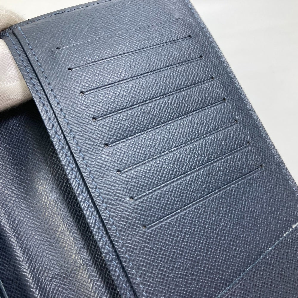 LOUIS VUITTON Long Wallet Purse M30713 Taiga Leather Navy Taiga V Portefeuille Blaza NM