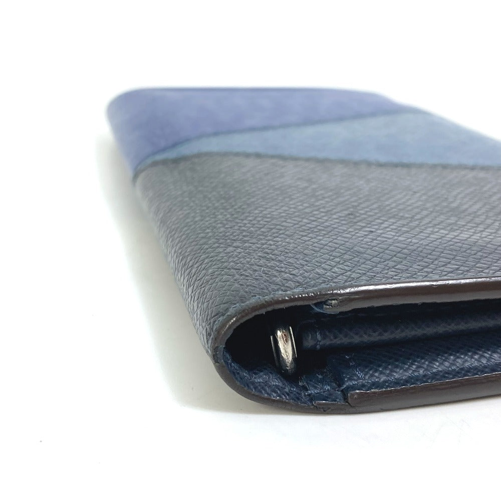 LOUIS VUITTON Long Wallet Purse M30713 Taiga Leather Navy Taiga V Portefeuille Blaza NM