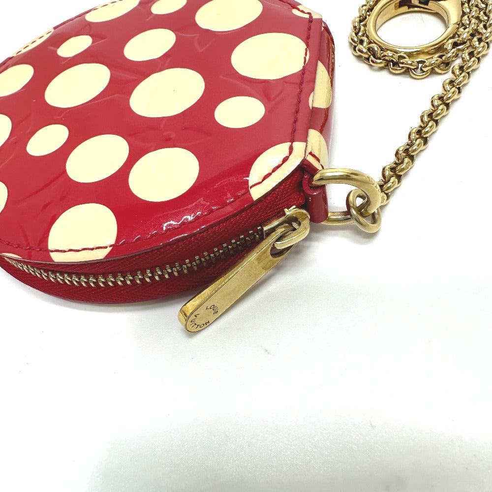 LOUIS VUITTON Coin case M91570 Patent leather Red Monogram Vernis Yayoi Kusama collaboration portomone chapeau dot infinity
