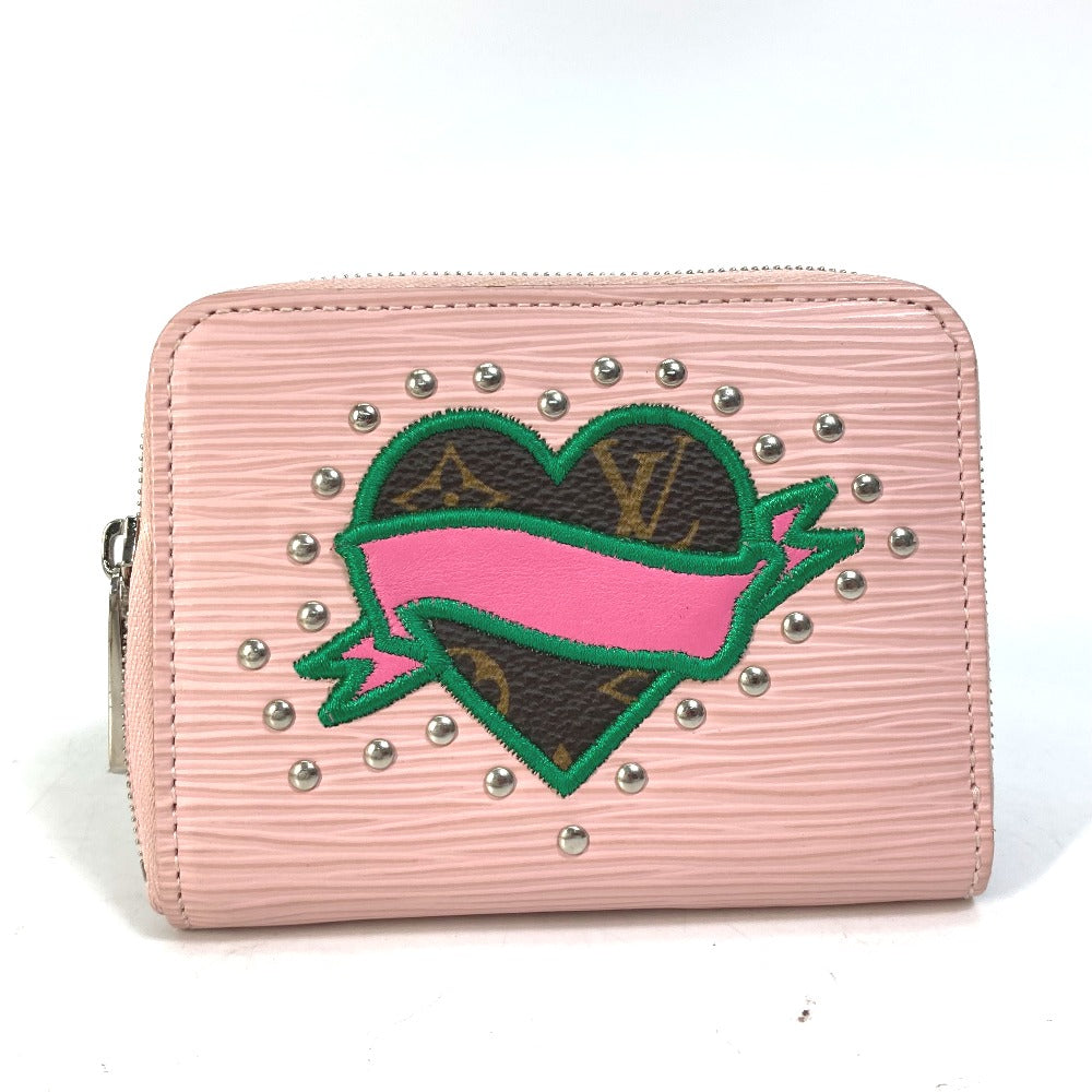 LOUIS VUITTON Coin case M63723 Epi Leather pink epi stories Zip around purse Women Used Authentic
