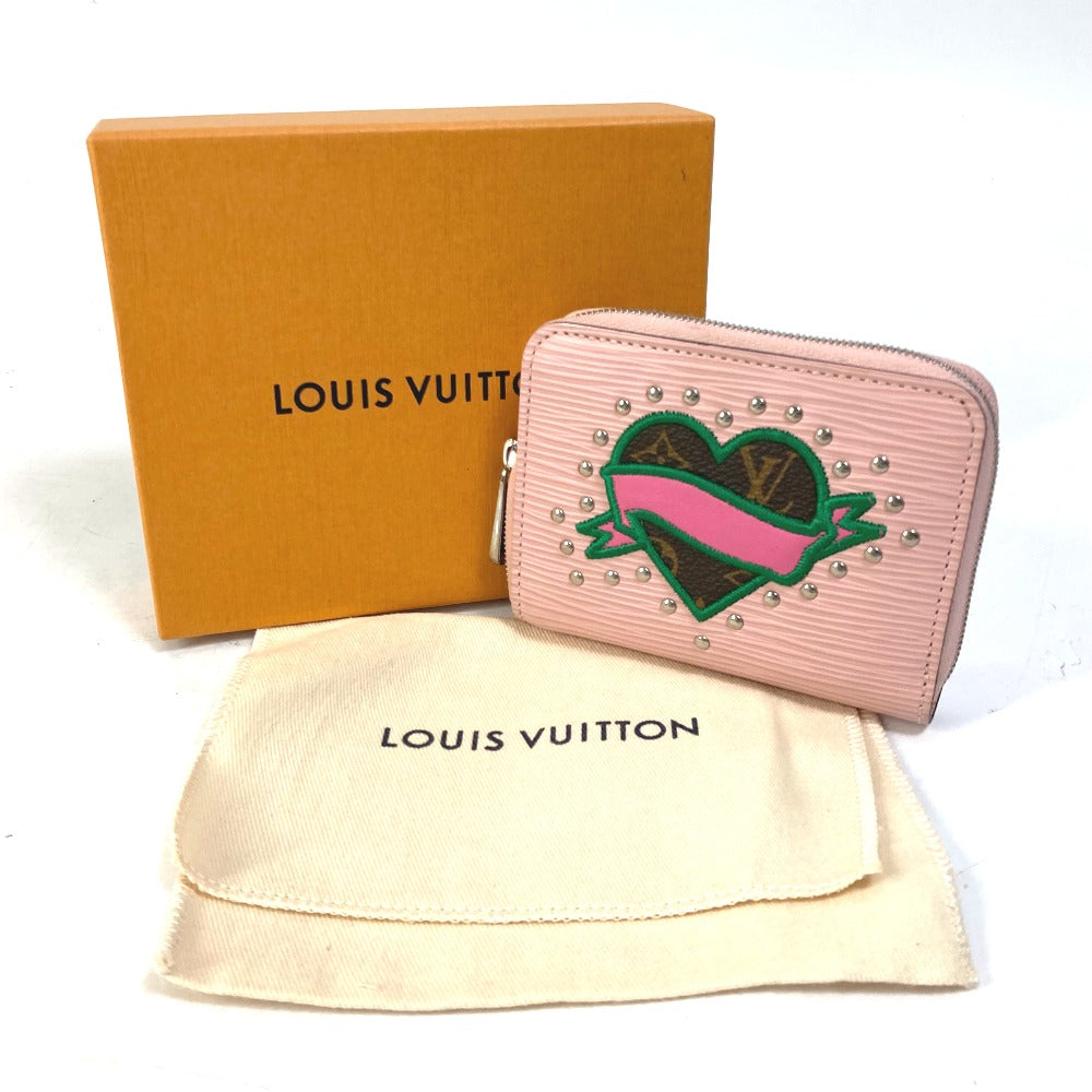 LOUIS VUITTON Coin case M63723 Epi Leather pink epi stories Zip around purse Women Used Authentic