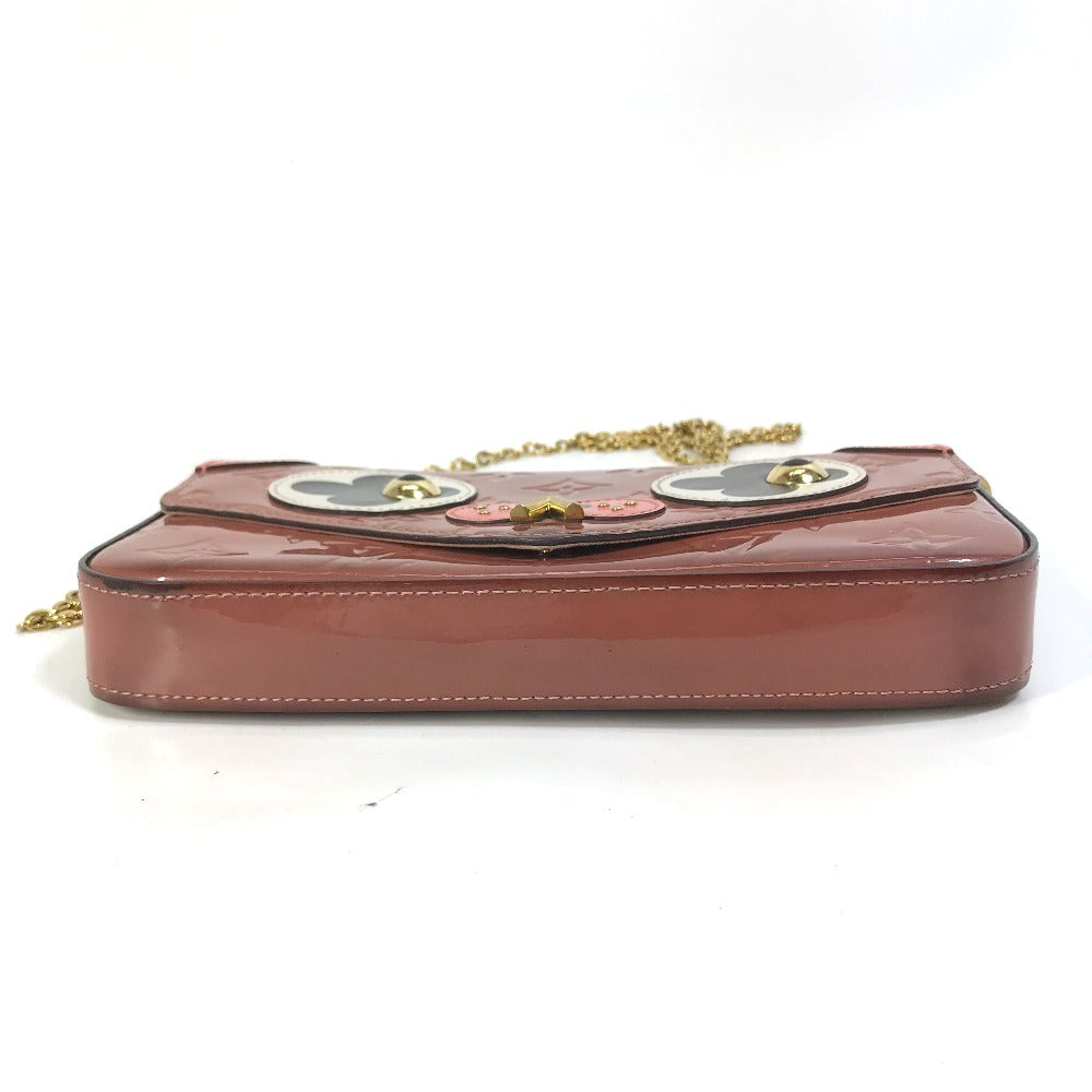 LOUIS VUITTON Shoulder Bag M62767 Patent leather pink Monogram Vernis Pochette Felice Women Used Authentic