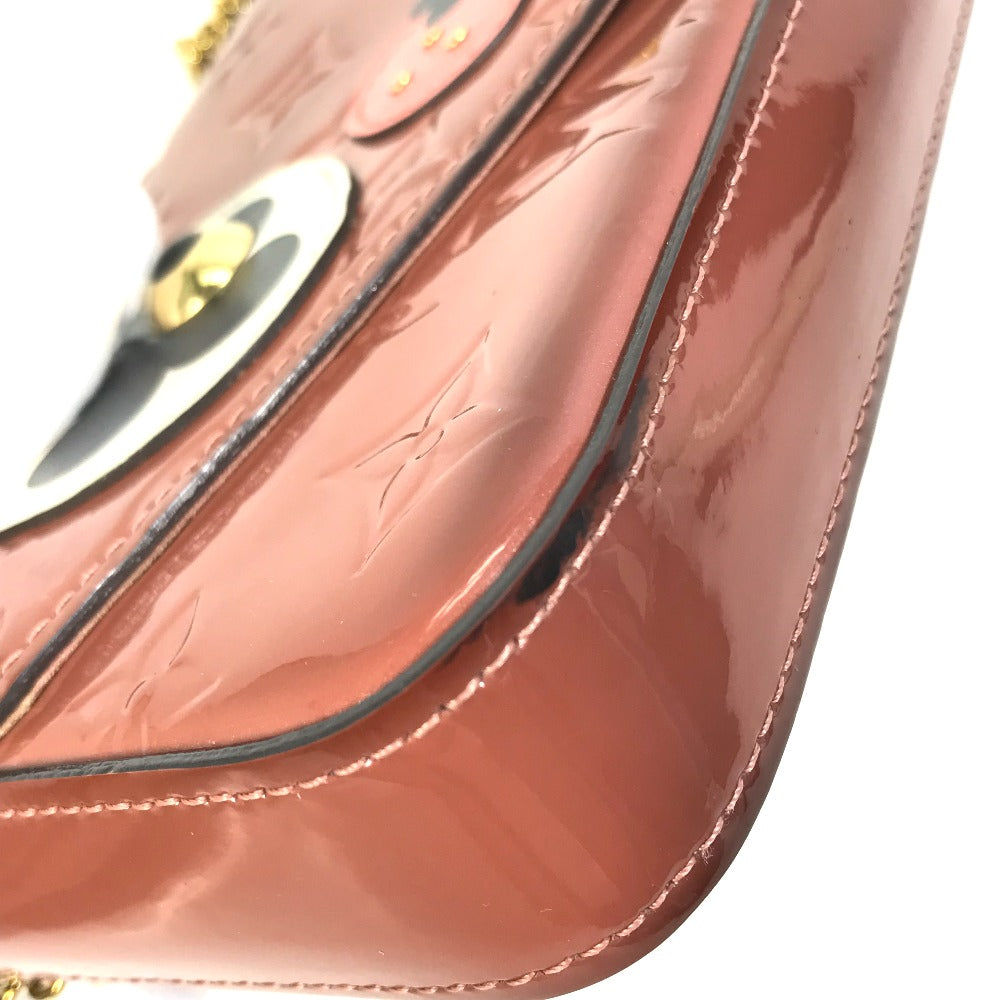 LOUIS VUITTON Shoulder Bag M62767 Patent leather pink Monogram Vernis Pochette Felice Women Used Authentic