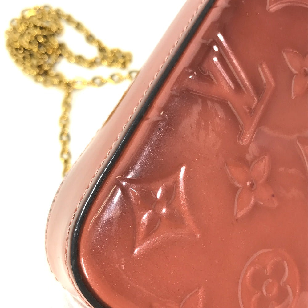LOUIS VUITTON Shoulder Bag M62767 Patent leather pink Monogram Vernis Pochette Felice Women Used Authentic