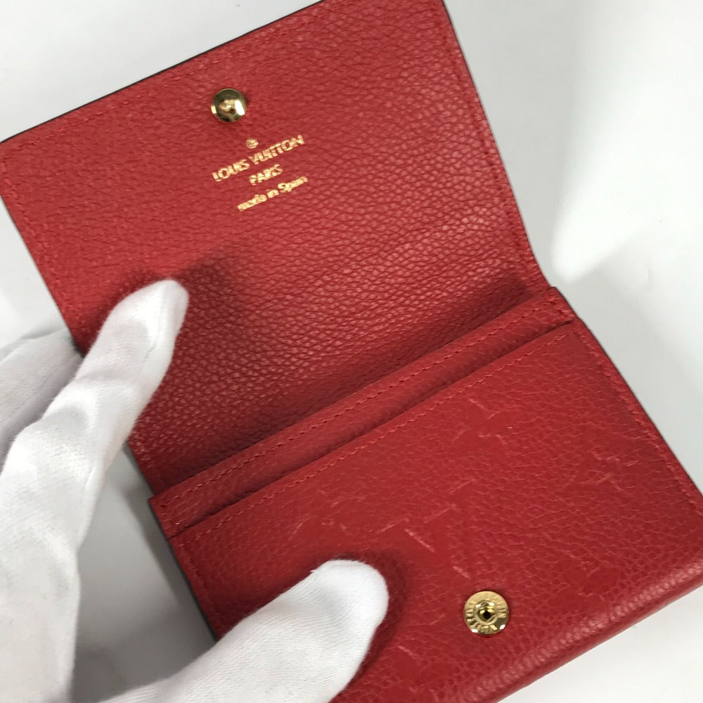 LOUIS VUITTON Card Case M58457 Monogram Ann Platt Leather Red Monogram Ann Platt Annevelt Cult De Vigitte Women Used Authentic