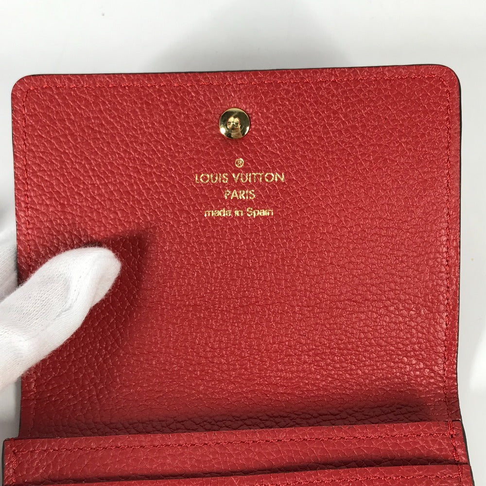 LOUIS VUITTON Card Case M58457 Monogram Ann Platt Leather Red Monogram Ann Platt Annevelt Cult De Vigitte Women Used Authentic