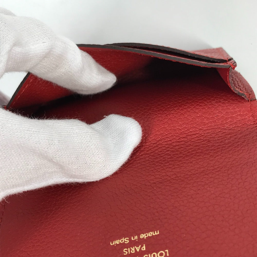 LOUIS VUITTON Card Case M58457 Monogram Ann Platt Leather Red Monogram Ann Platt Annevelt Cult De Vigitte Women Used Authentic