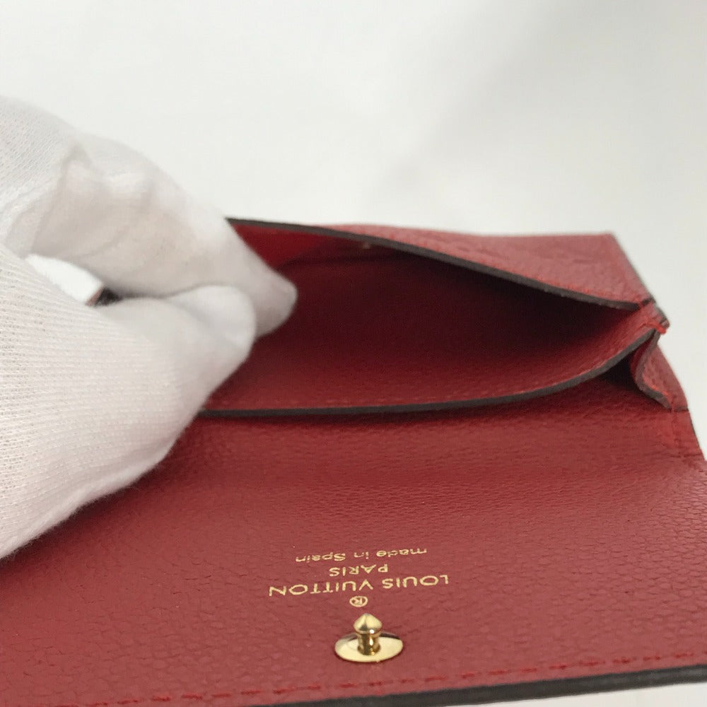 LOUIS VUITTON Card Case M58457 Monogram Ann Platt Leather Red Monogram Ann Platt Annevelt Cult De Vigitte Women Used Authentic